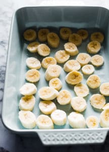 Easy 10 Minute Banana Pudding - banana slices in dish