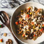 Easy five minute Fall Snack Mix. Great for Halloween, afternoon snacks, or anytime!