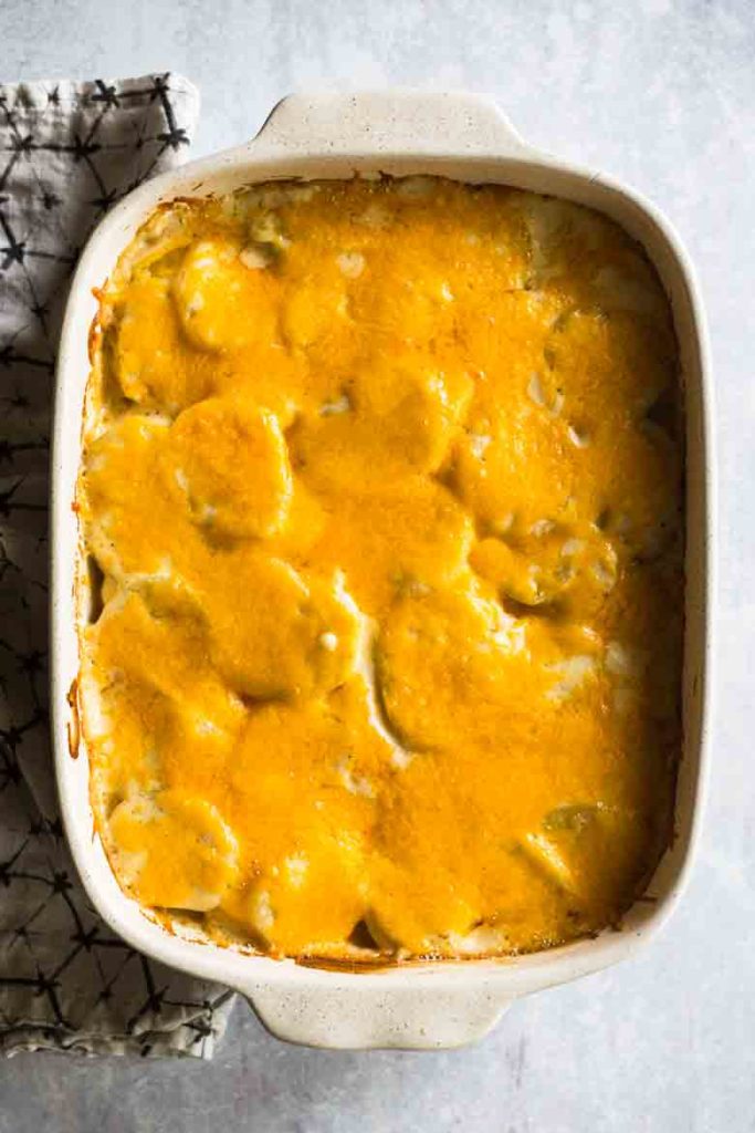 Creamy, cheesy, and hearty, this Easy Scalloped Potatoes recipe is the perfect side for your next dinner.