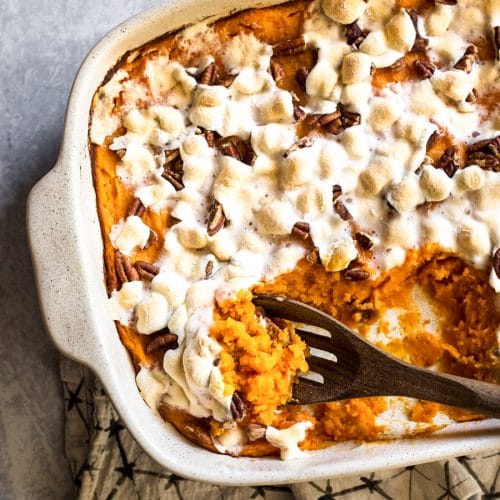 Sweet Potato Casserole with Marshmallows - All the King's Morsels